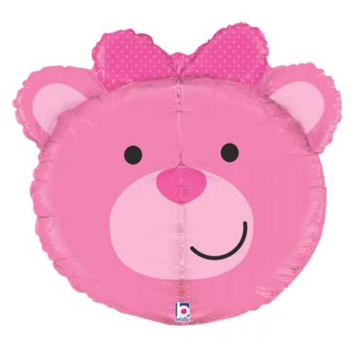 27" Pink Baby Bear 3D Baby Balloon