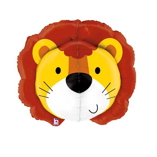 Load image into Gallery viewer, 3D Lion Head Jungle Animal themed balloon.
