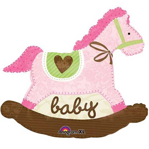 30" Rocking Horse Baby Girl Balloon