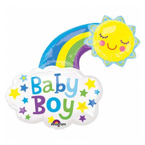 30" Bright Happy Sun Baby Boy Balloon