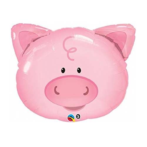 Farm Pig Head helium balloon. Especially brought in by Kids Party Store for the farm animals party.