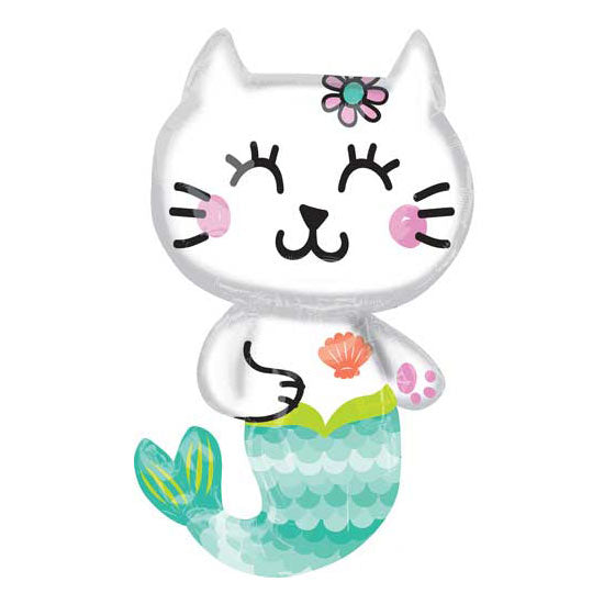 Load image into Gallery viewer, 31&amp;quot; Selfie Mermaid Cat Balloon

