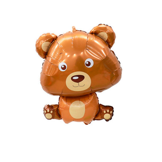 Load image into Gallery viewer, Cute and lovely brown bear shaped balloon for your animal themed party decor.
