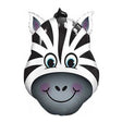 Zebra jungle themed helium balloons.