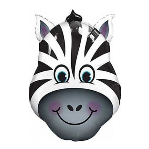 Zebra jungle themed helium balloons.