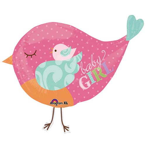 33" Tweet Bird Baby Girl Foil Balloon