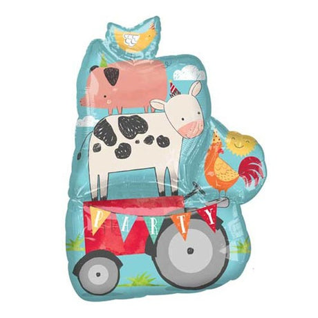 Barnyard Bash Farm Animals themed super shaped balloon.