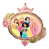 Once Upon a Time Royal frame Balloon with the Disney Princesses like Snow White, Belle, Sleeping Beauty and Princess Jasmine.