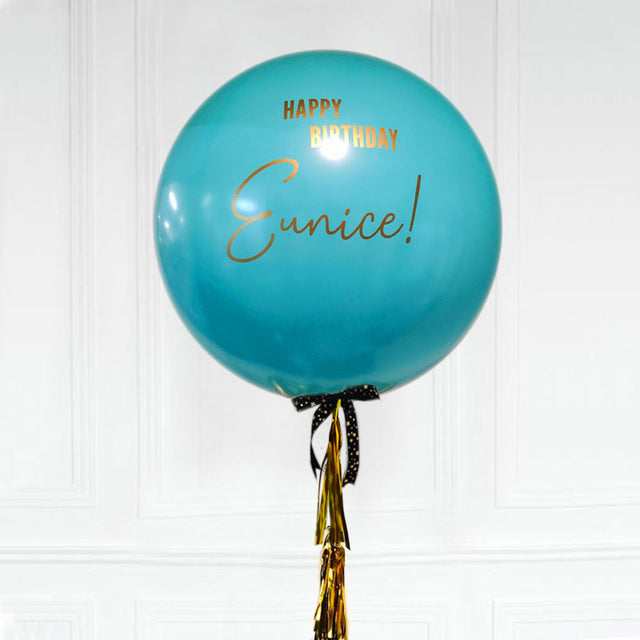 Tiffany Blue Jumbo Latex Balloon with gold font words!