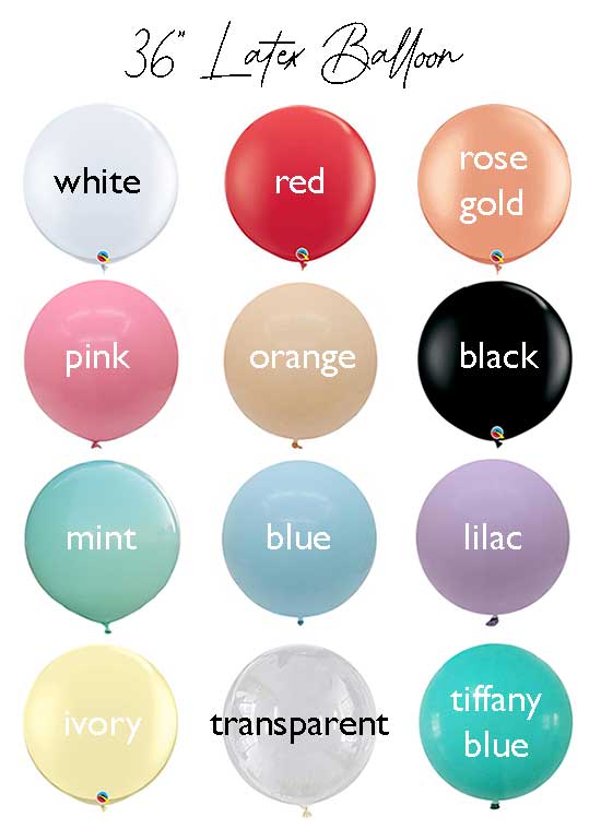 Choose the colour for your 36 inch jumbo balloon!