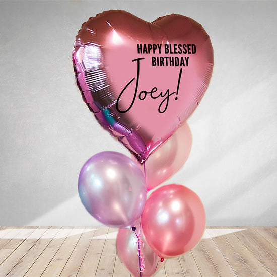 Jumbo 36 inch heart shaped balloon with a heart felt customised message for the birthday star!