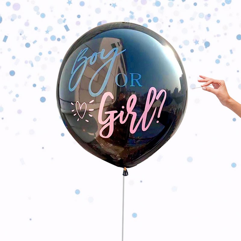 Burst the balloon and check what confetti is inside. Boy or Girl?