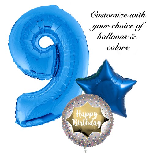 40" Number & Birthday Balloon Bouquet