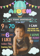 Milestone Board in Hotair Balloon theme.