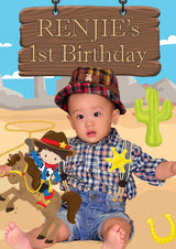 Renjie had a great birthday in a Cowboy theme. Just check out the welcome display board.