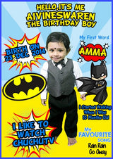 Batman in action as Alvin displays his milestone on this specially designed Milestone Board.