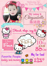 Milestone Board with hello kitty.