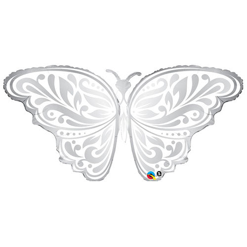 Load image into Gallery viewer, 44&amp;quot; Silver Butterfly Wedding Balloon
