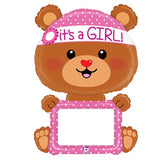 48" Write Message Bear Baby Girl Balloon