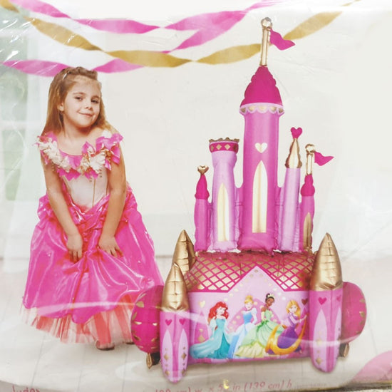 Castle Balloon as tall as the Birthday Princess.