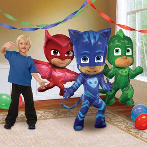 Almost life size PJ Masks Superheroes Air Walker is as tall as the birthday boy!
