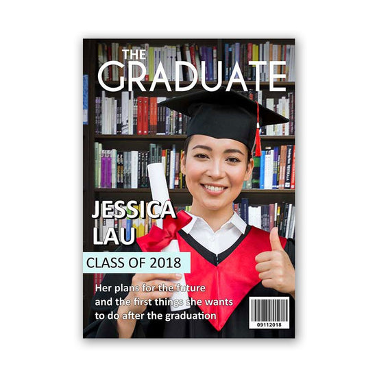 Customise a graduation magazine cover page board for your special achievement.