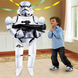 Huge Star Wars Storm Trooper Air Walker Balloon is taller than the birthday star!