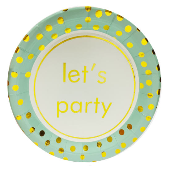 7" Let's Party Mint Green Paper Plates (10pc)