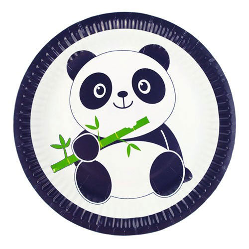 Load image into Gallery viewer, Includes 10 panda party plates.
