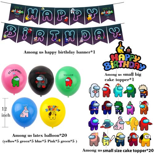 Among Us Birthday party decoration kit.