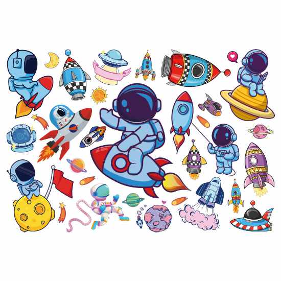 Astronaut Outer Space Tattoos for goodie bag fillers or party games and activities.