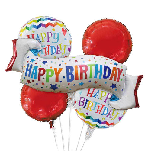 Load image into Gallery viewer, Banner Happy Birthday Balloon Bouquet
