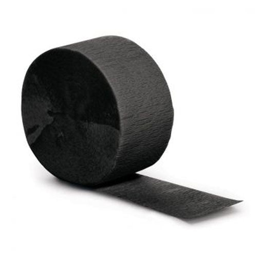 Black Crepe Paper Party Streamer
