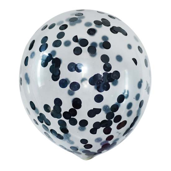 Black confetti helium balloons.