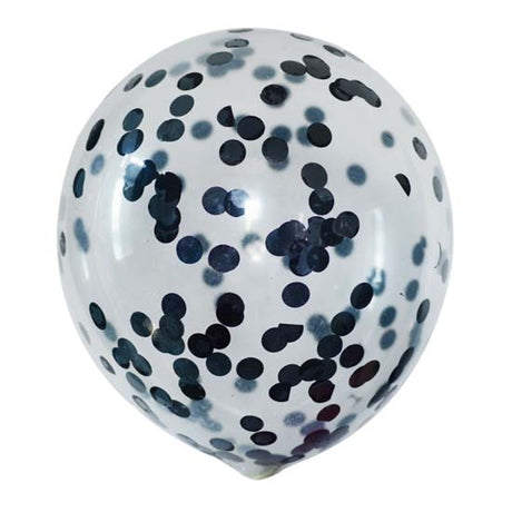 Black confetti helium balloons.