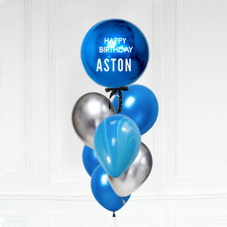 Customised Orbz Balloon Marble Chrome Coloured Latex Bouquet