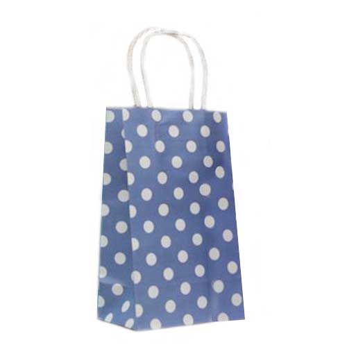 Blue Polka Dots Paper Gift Bags - for Baby Full Month or 1st Birthday Door Gifts.