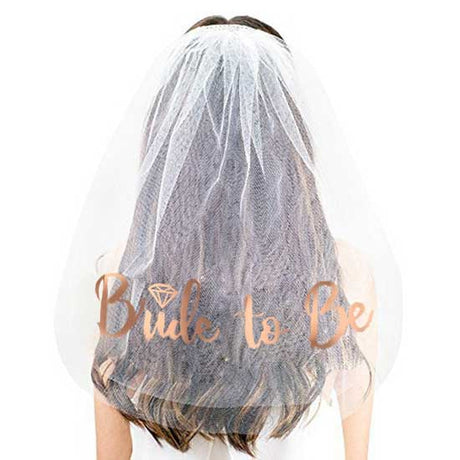 Bride to be veil with rose gold hot stamping words.