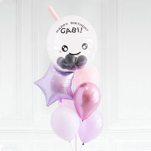 Customised Bubble Tea Balloon Star Latex Bouquet