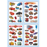 Cars tattoo booklet with sheets of colourful and fun tattoos.