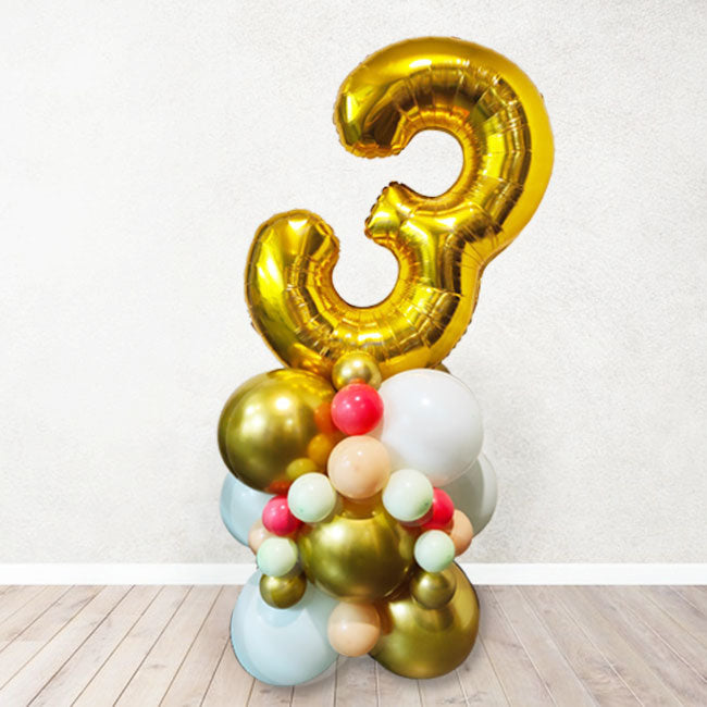 Balloon Column display the aged birthday or the number of years of anniversary.