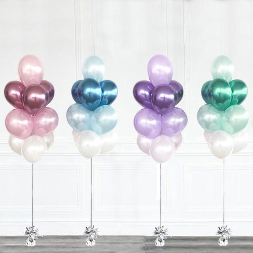 Load image into Gallery viewer, Chrome &amp;amp; Colored Latex Balloon Bouquet
