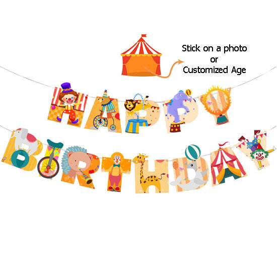 Fun Circus Birthday Banner for your next BIG TOP Birthday Party.