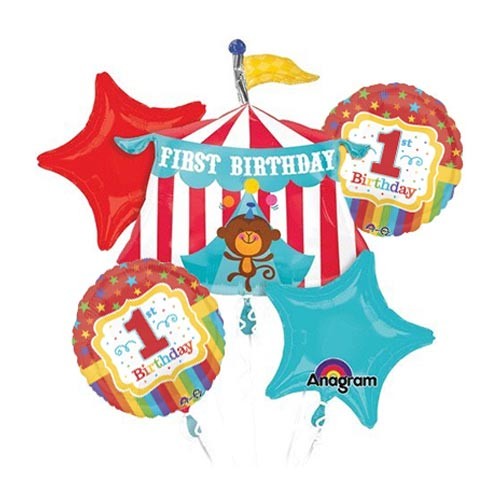 Load image into Gallery viewer, Circus 1st Birthday Balloon Bouquet

