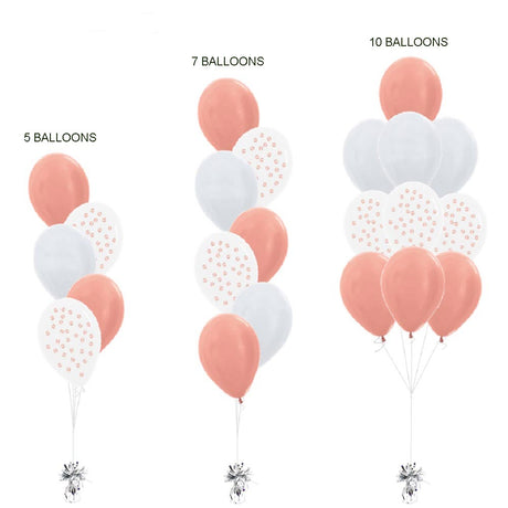 Confetti balloons mixed with colourful latex balloons for a great balloon bouquet display.