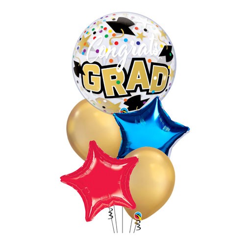 Load image into Gallery viewer, Congrats Grad Star &amp;amp; Latex Balloon Bouquet
