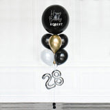 Customised 36" Balloon with 16" Number Chrome Latex Balloon Bouquet