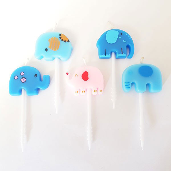 Cute and adorable candles in shapes of baby elephants