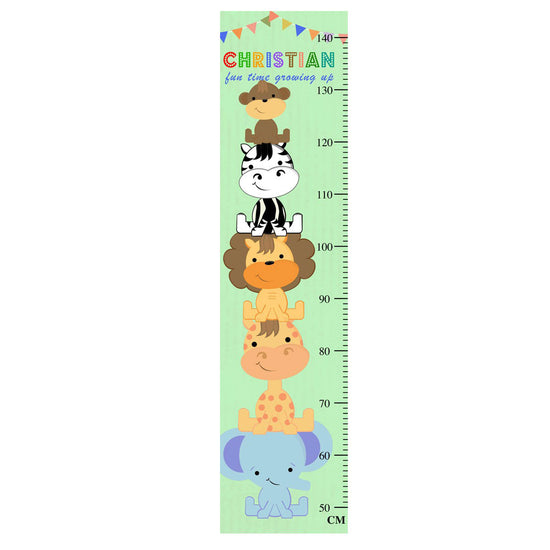 This has to be the best Christmas present for Christian. A cute animal themed growth chart with his name printed on it.