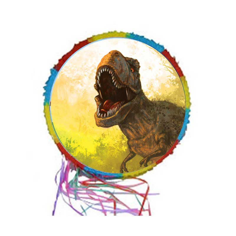 Load image into Gallery viewer, Dinosaur Jurassic Party Pinata - featuring a fierce T-rex roaring
